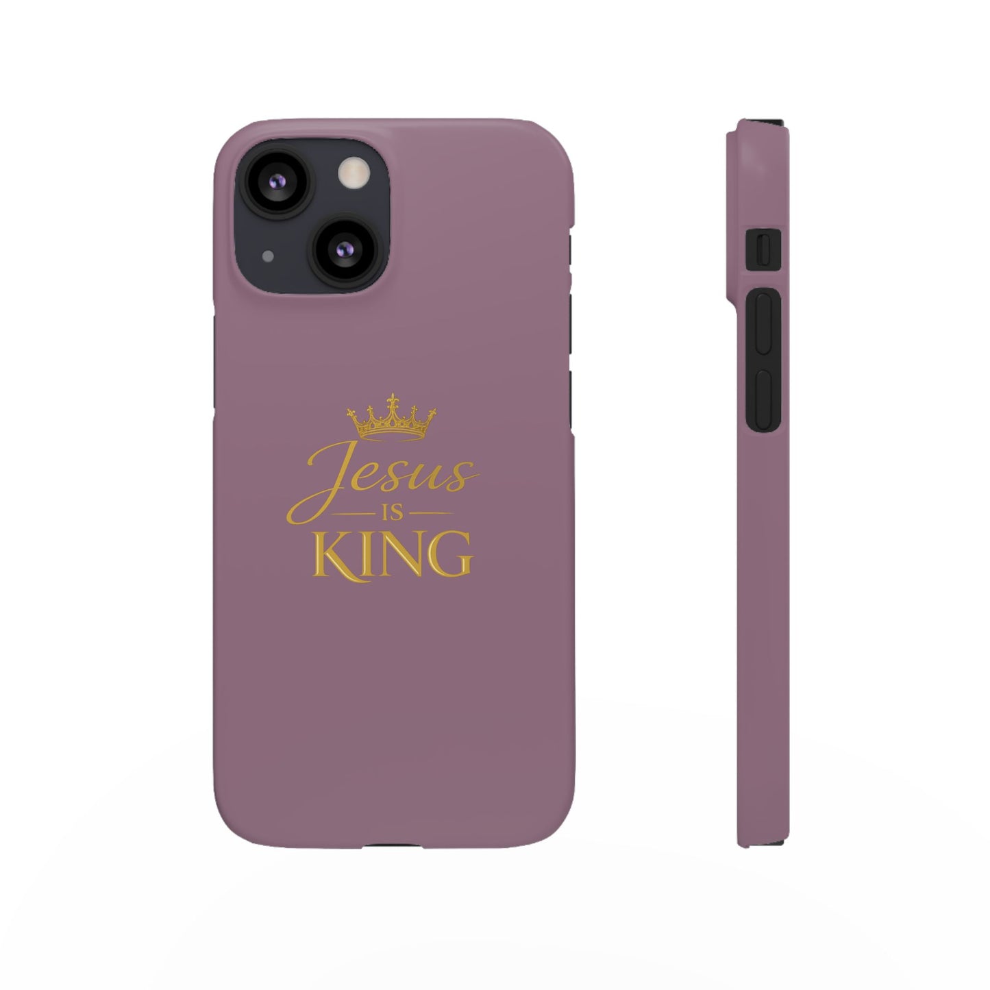 Jesus Is King — Pink  Phone Case with Gold Crown