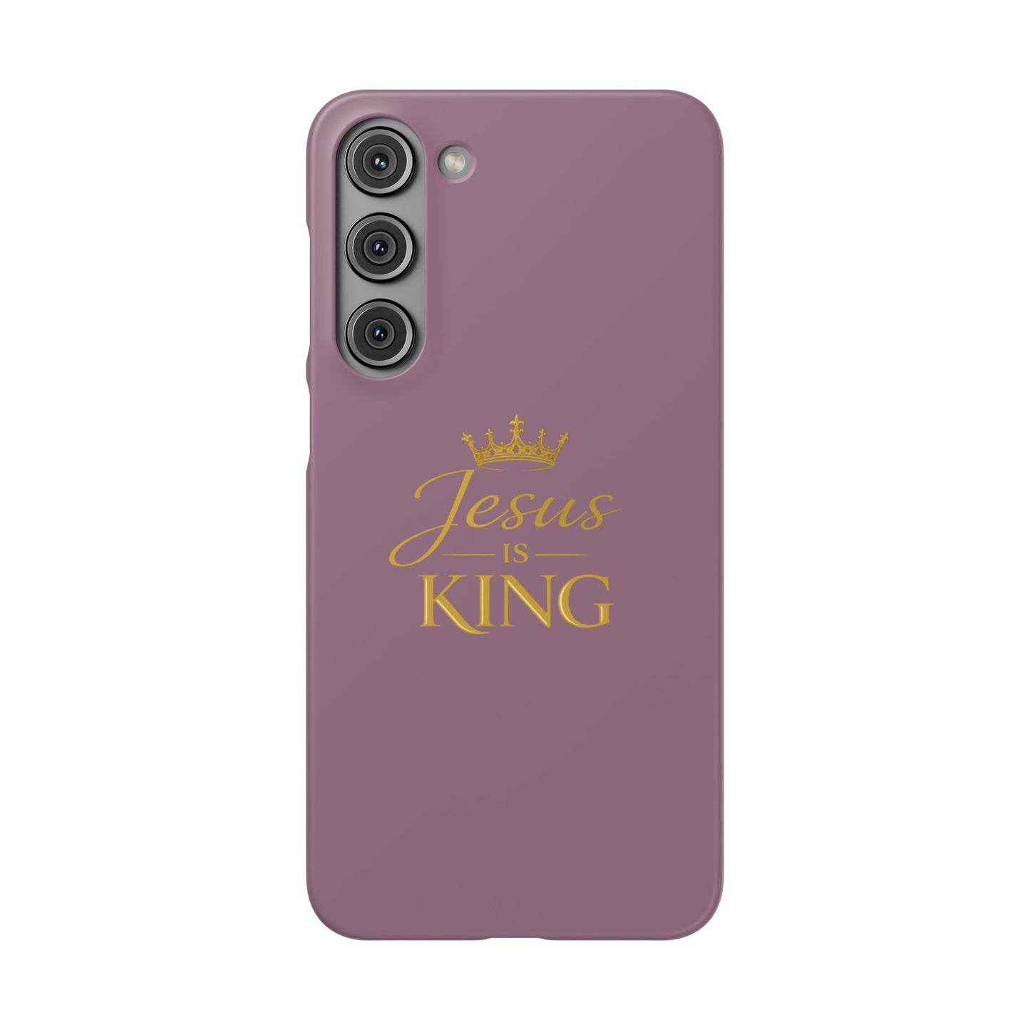 Jesus Is King — Pink  Phone Case with Gold Crown