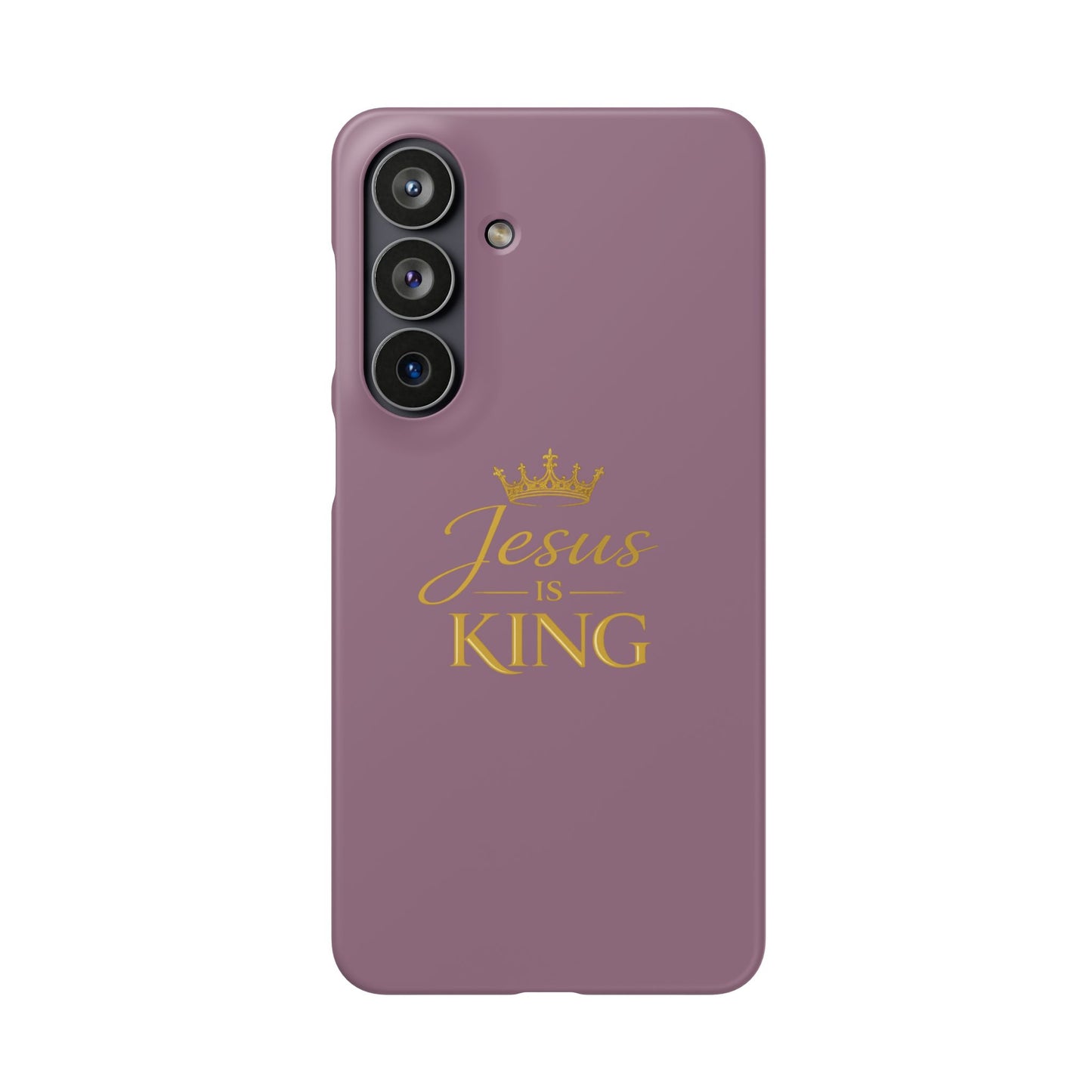 Jesus Is King — Pink  Phone Case with Gold Crown