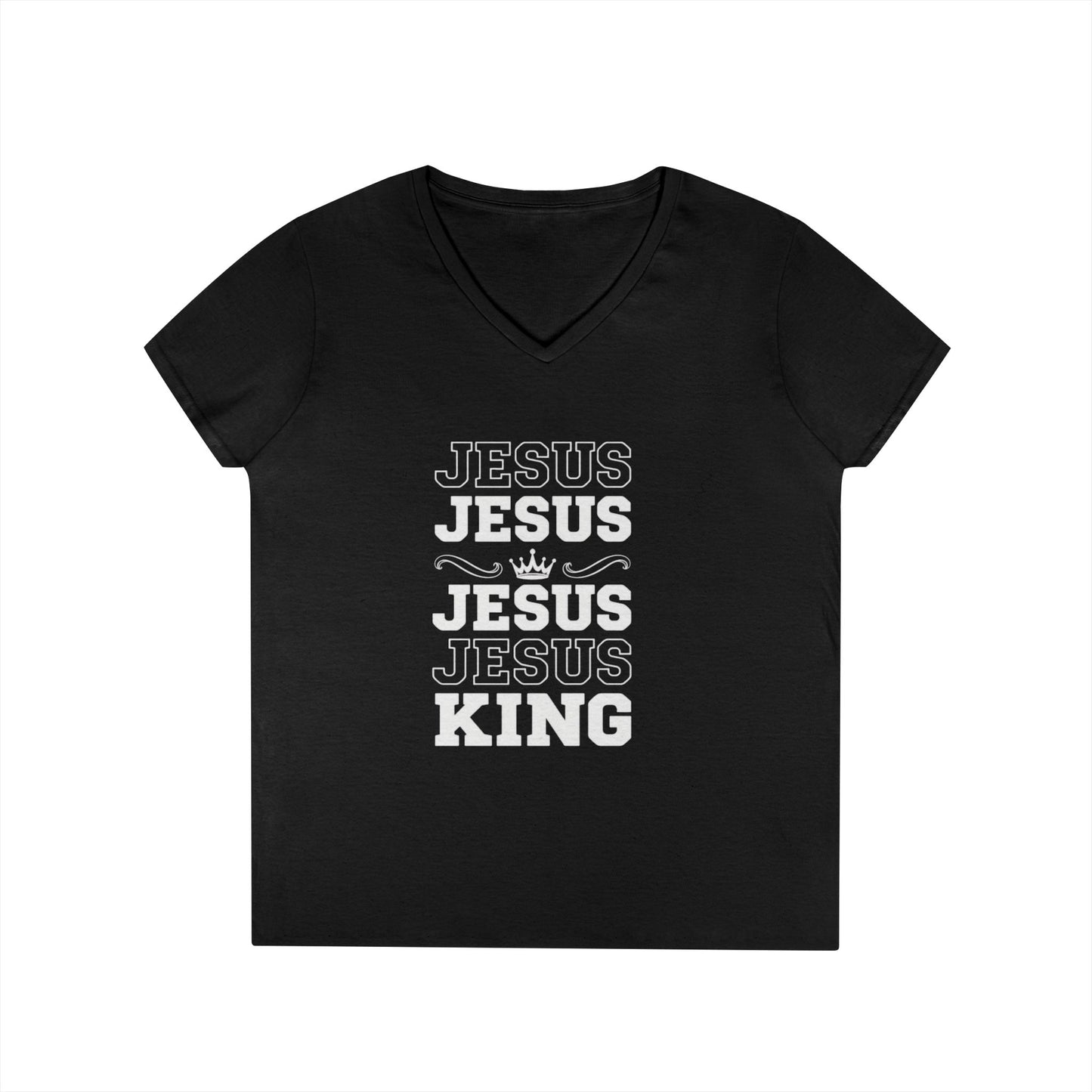 Echo His Name – V-Neck Ladies Tee