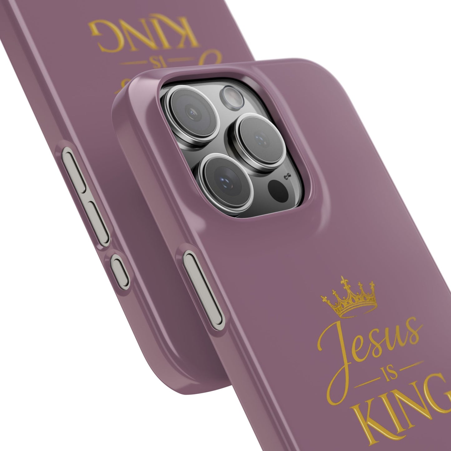 Jesus Is King — Pink  Phone Case with Gold Crown