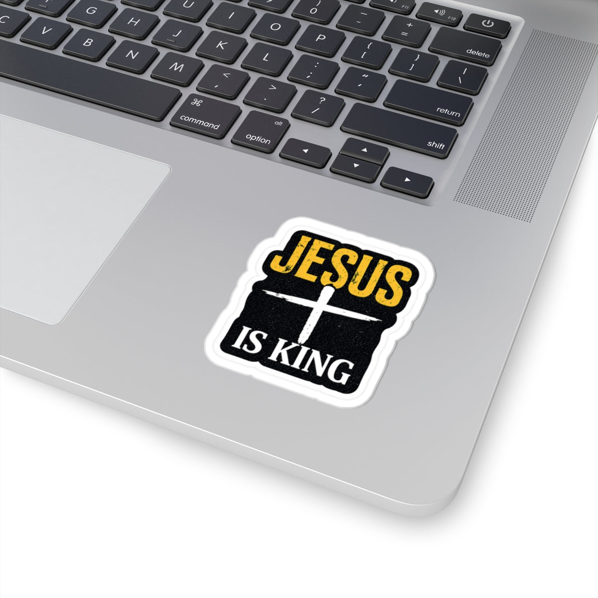 Jesus Is King Sticker — cross decal