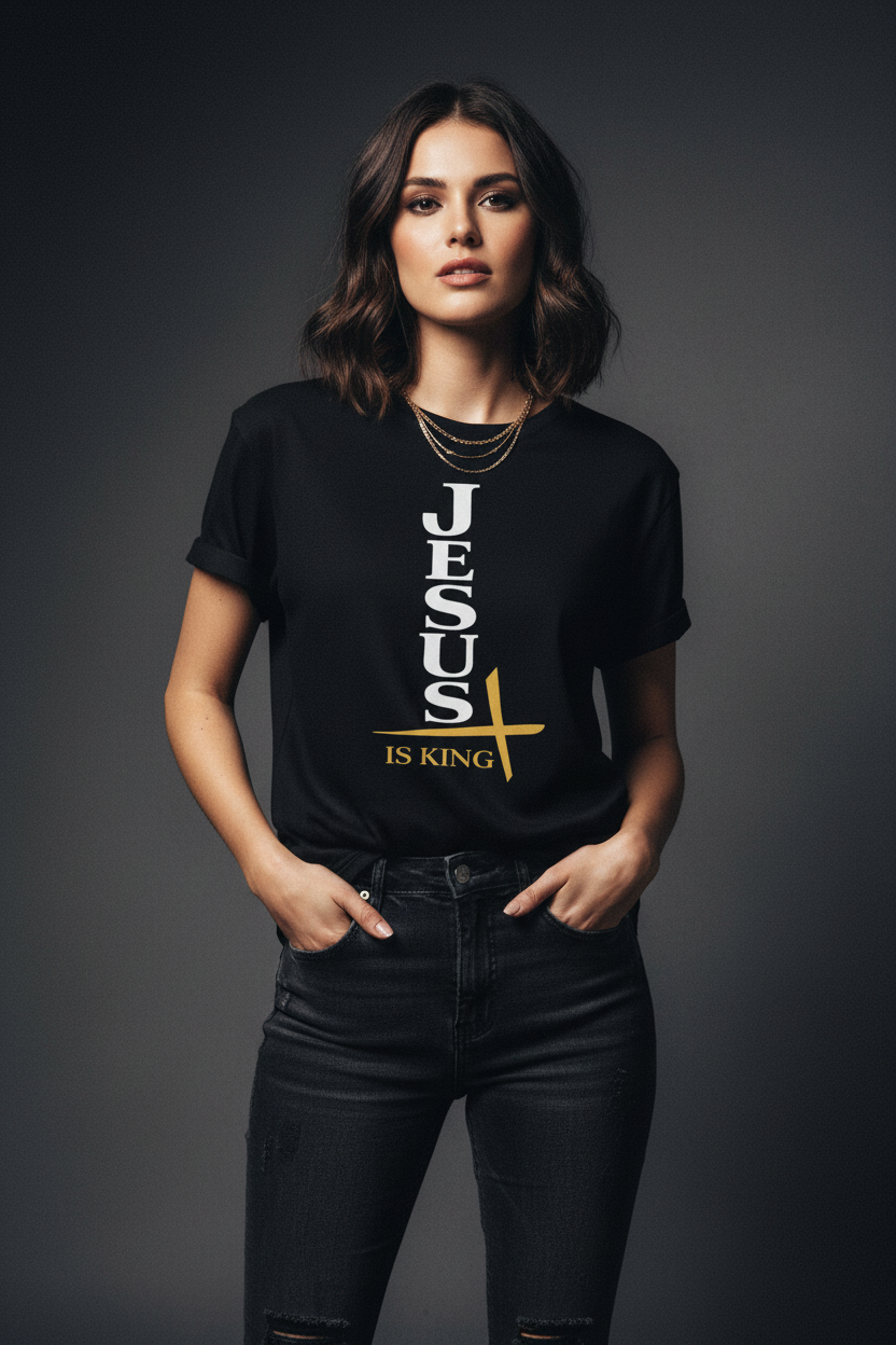 Jesus Is King — Vertical Cross Tee (JIK Back)