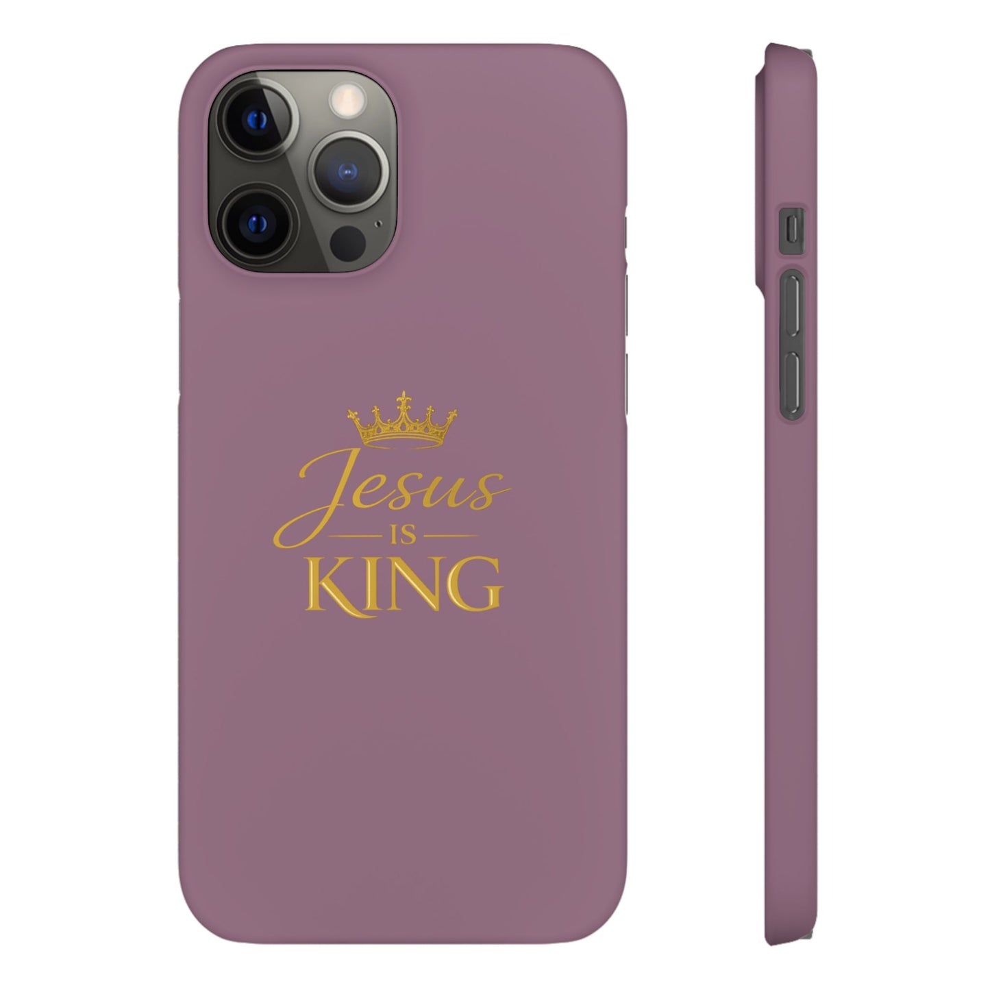 Jesus Is King — Pink  Phone Case with Gold Crown