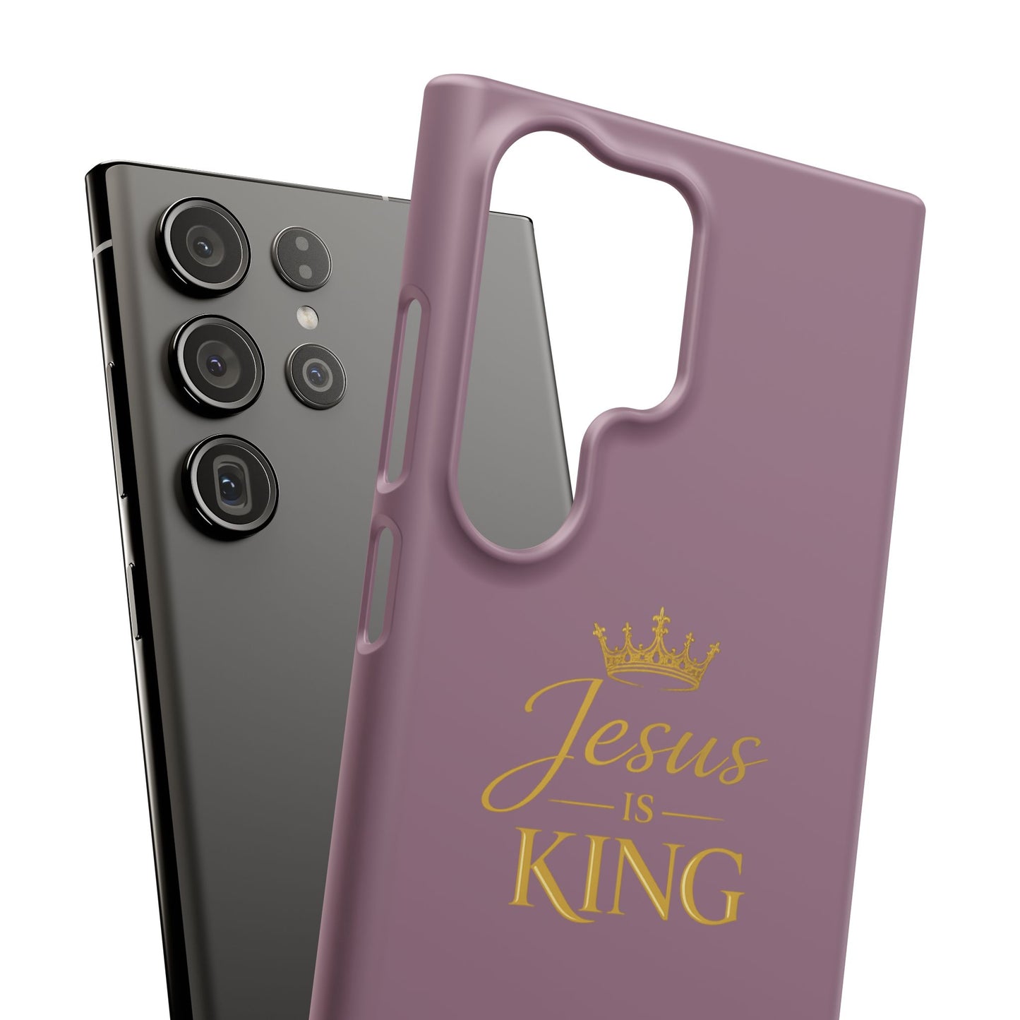 Jesus Is King — Pink  Phone Case with Gold Crown