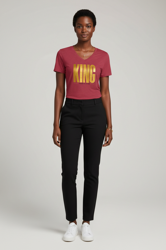 KING Gold V-Neck —Women's Tee