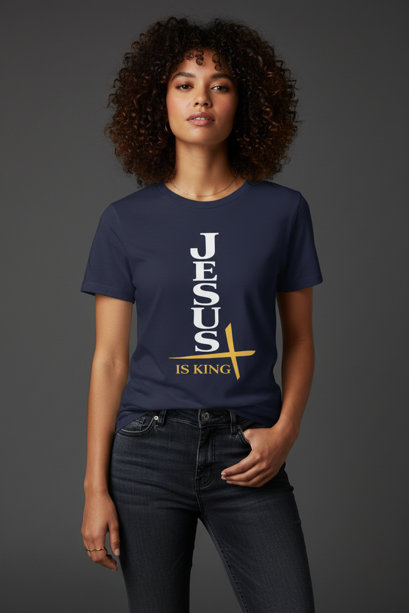 Jesus Is King — Vertical Cross Tee (JIK Back)