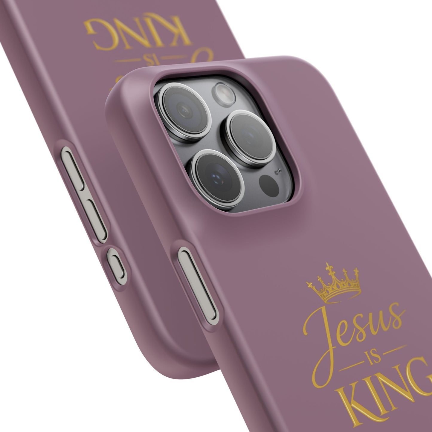 Jesus Is King — Pink  Phone Case with Gold Crown