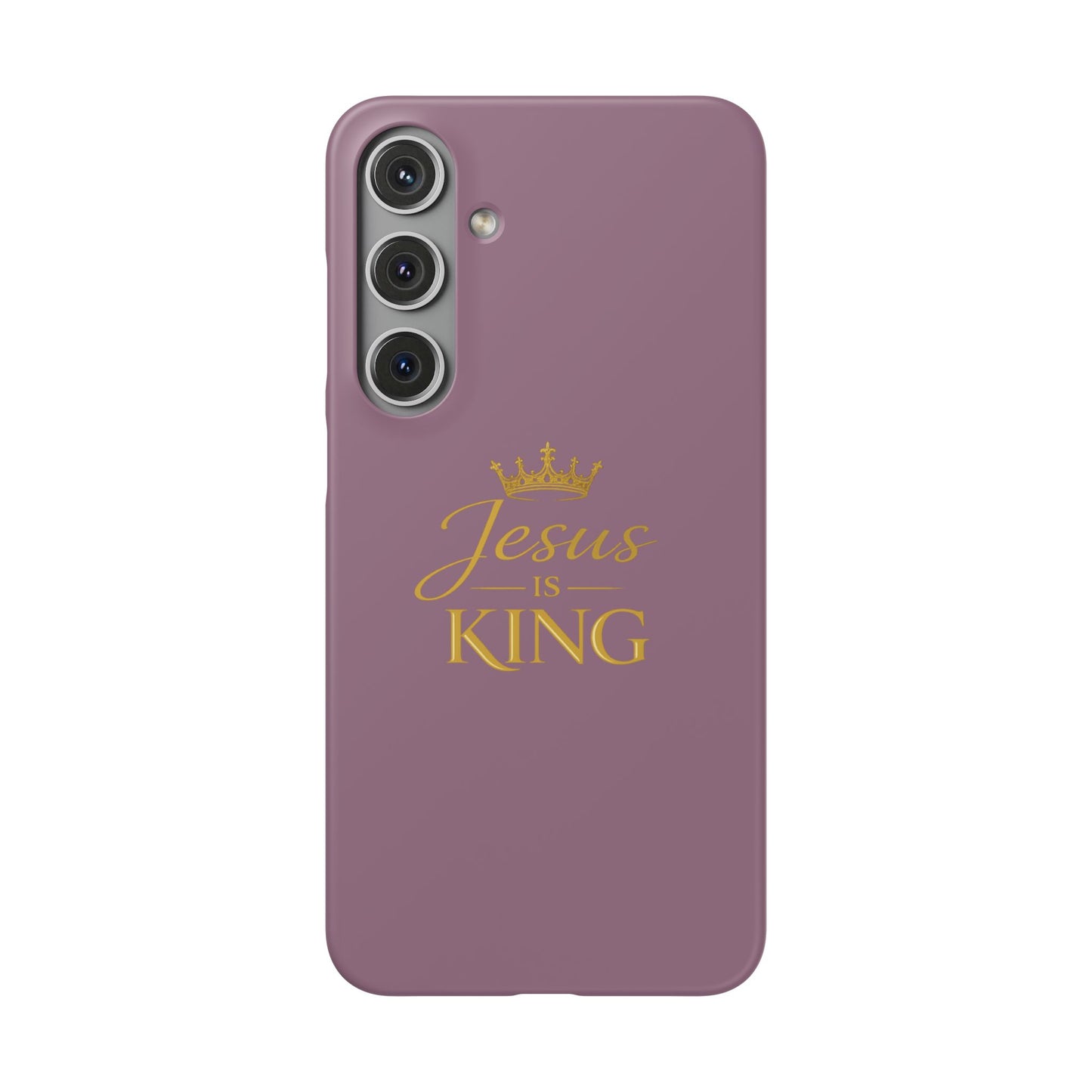 Jesus Is King — Pink  Phone Case with Gold Crown