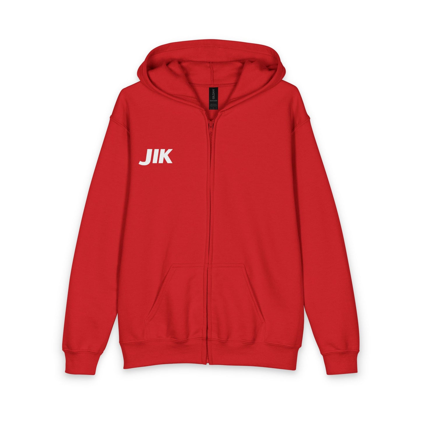 Youth Zip Hoodie — "Jesus Is King" Vertical Cross Design