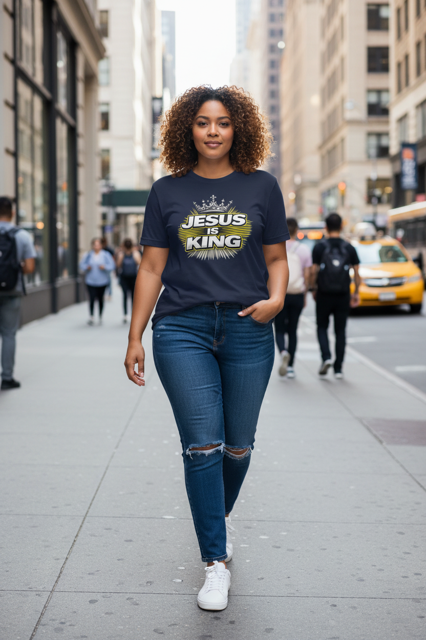 Jesus Is King  — Graphic Tee with Crown