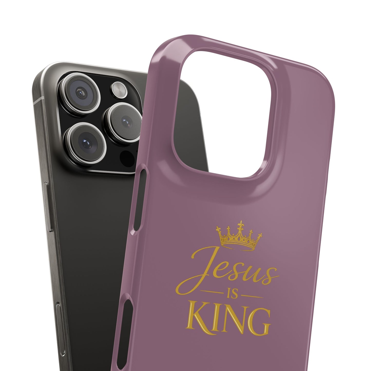 Jesus Is King — Pink  Phone Case with Gold Crown