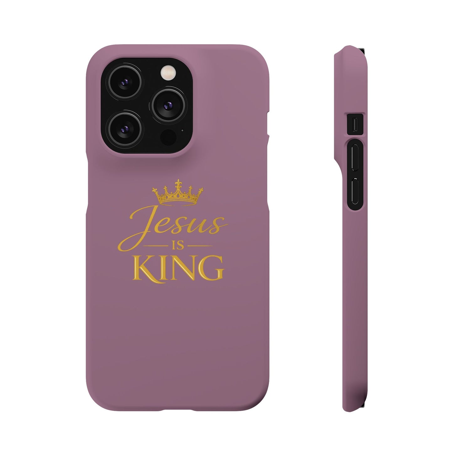 Jesus Is King — Pink  Phone Case with Gold Crown