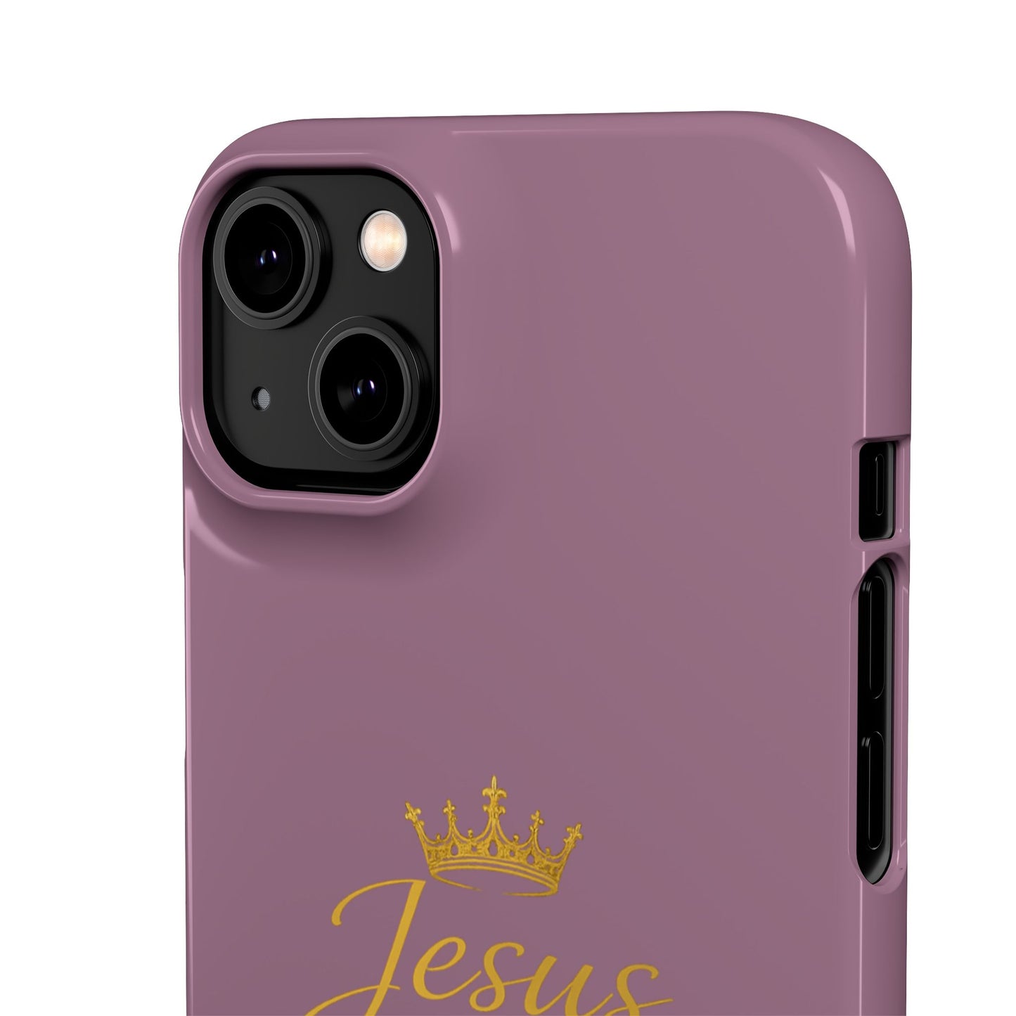 Jesus Is King — Pink  Phone Case with Gold Crown