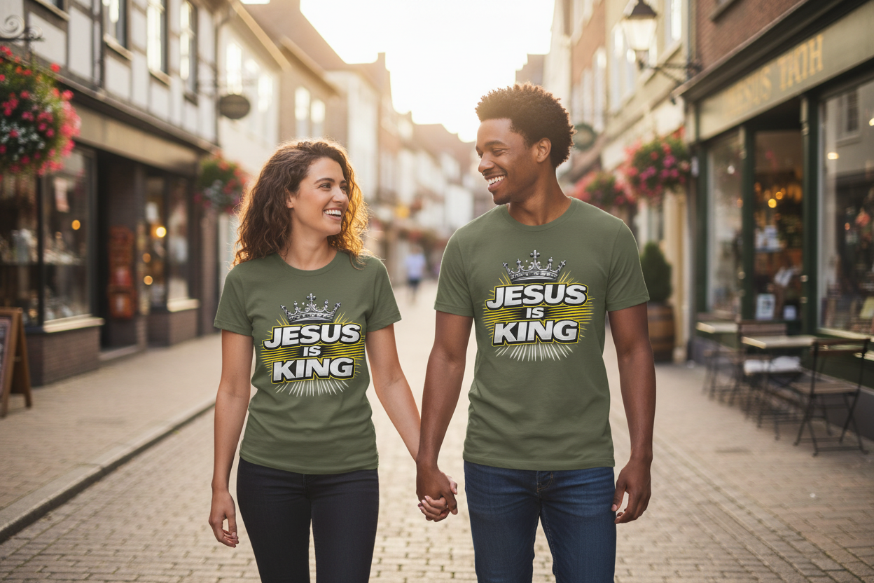 Jesus Is King  — Graphic Tee with Crown