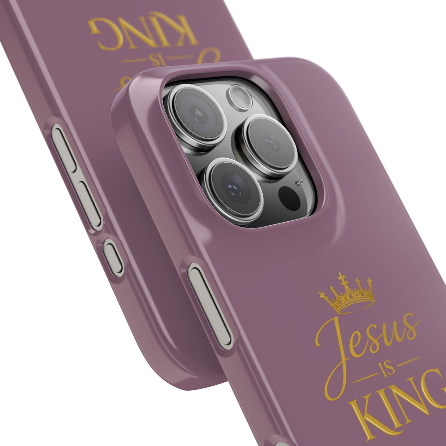 Jesus Is King — Pink  Phone Case with Gold Crown