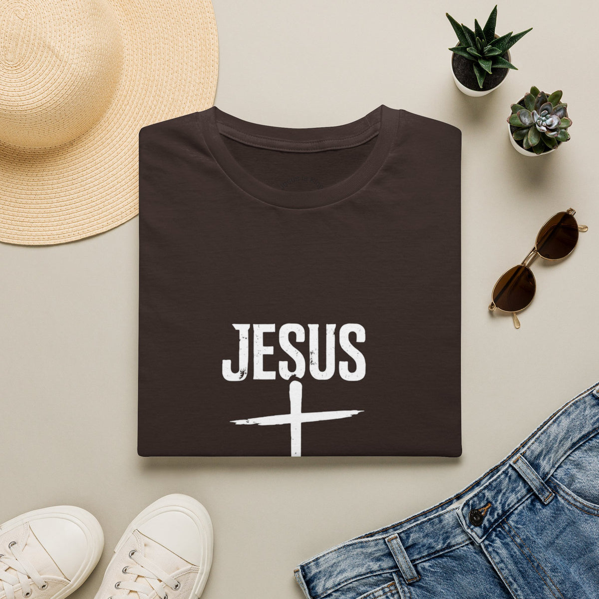 Cross Mark “Jesus Is King” —  Unisex Tee