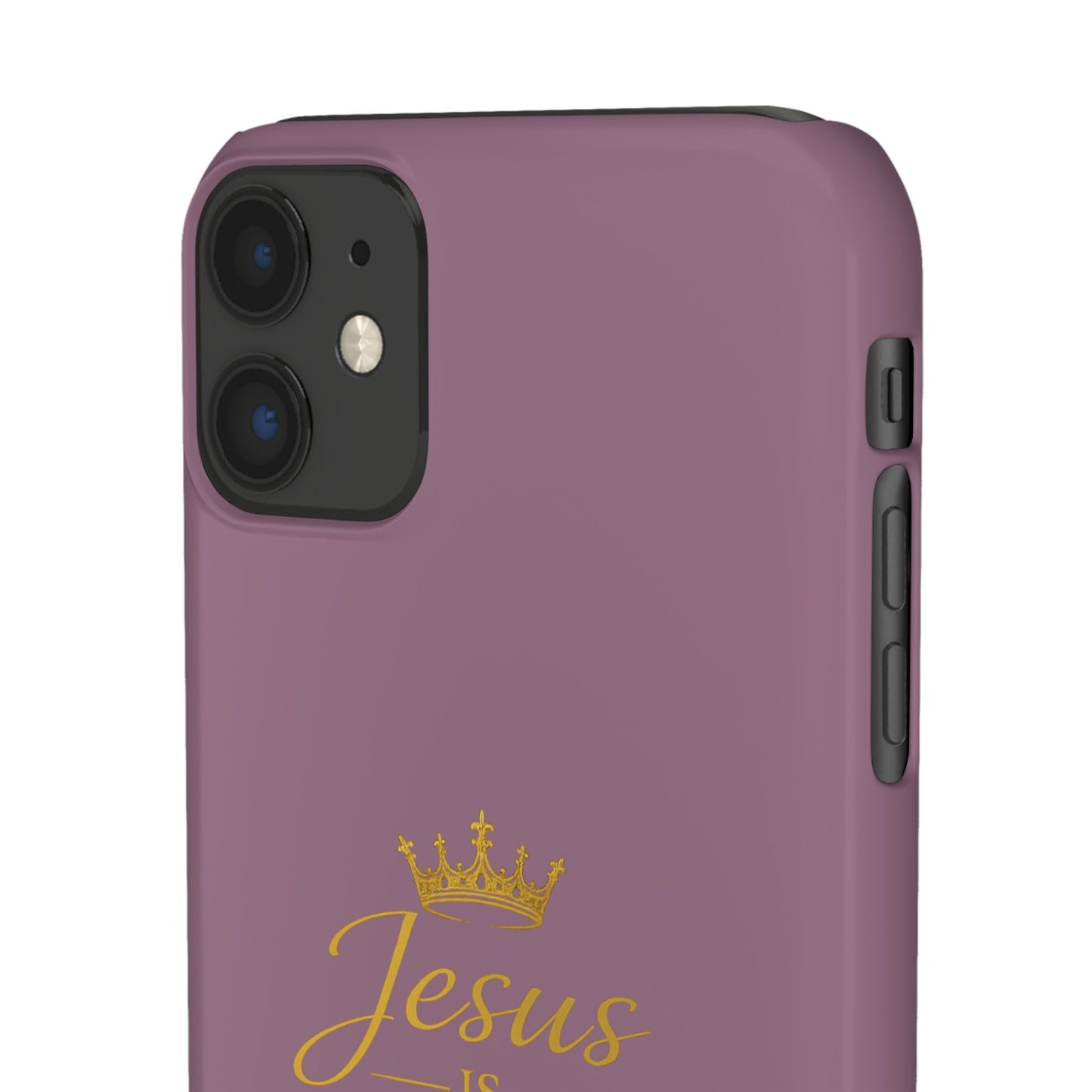 Jesus Is King — Pink  Phone Case with Gold Crown
