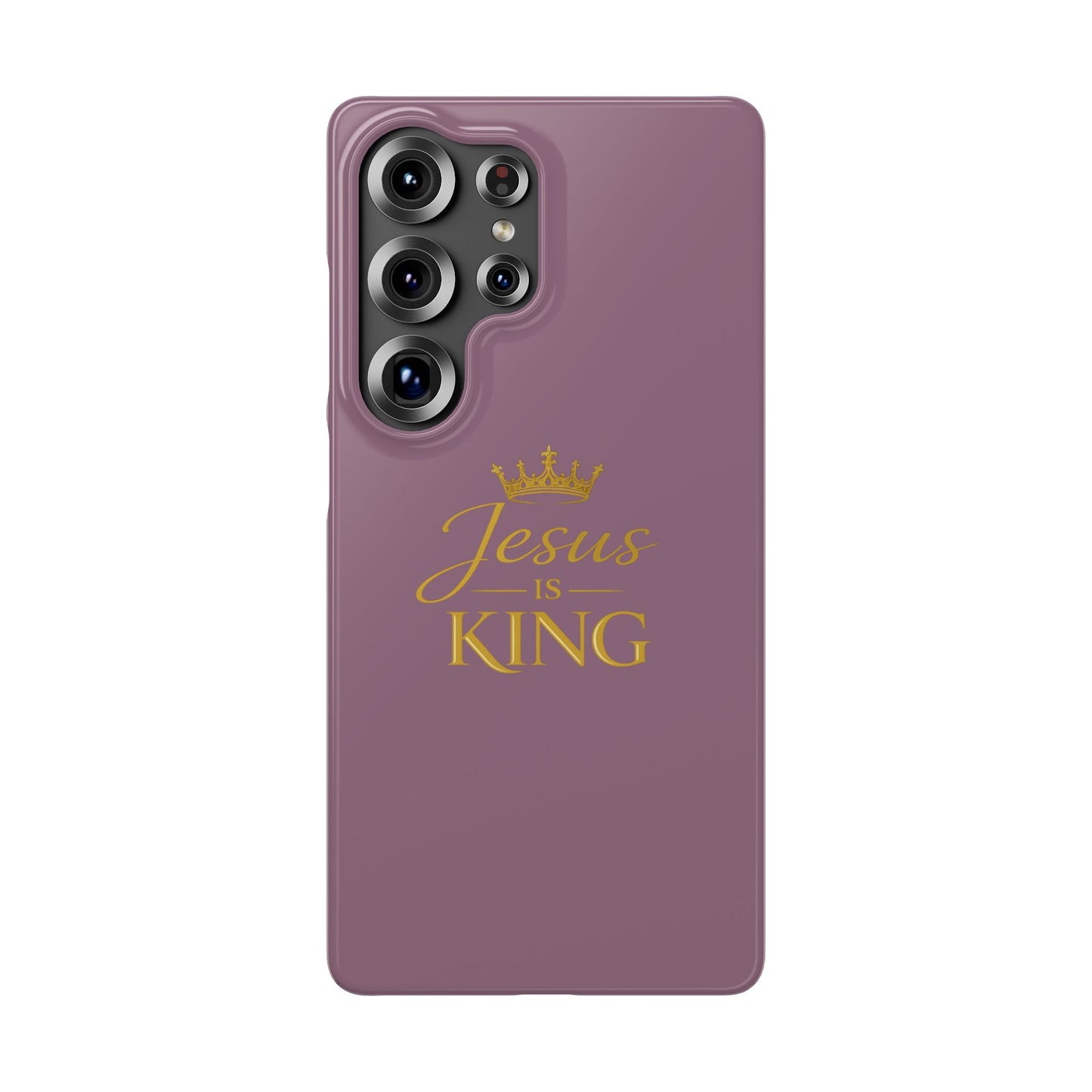 Jesus Is King — Pink  Phone Case with Gold Crown
