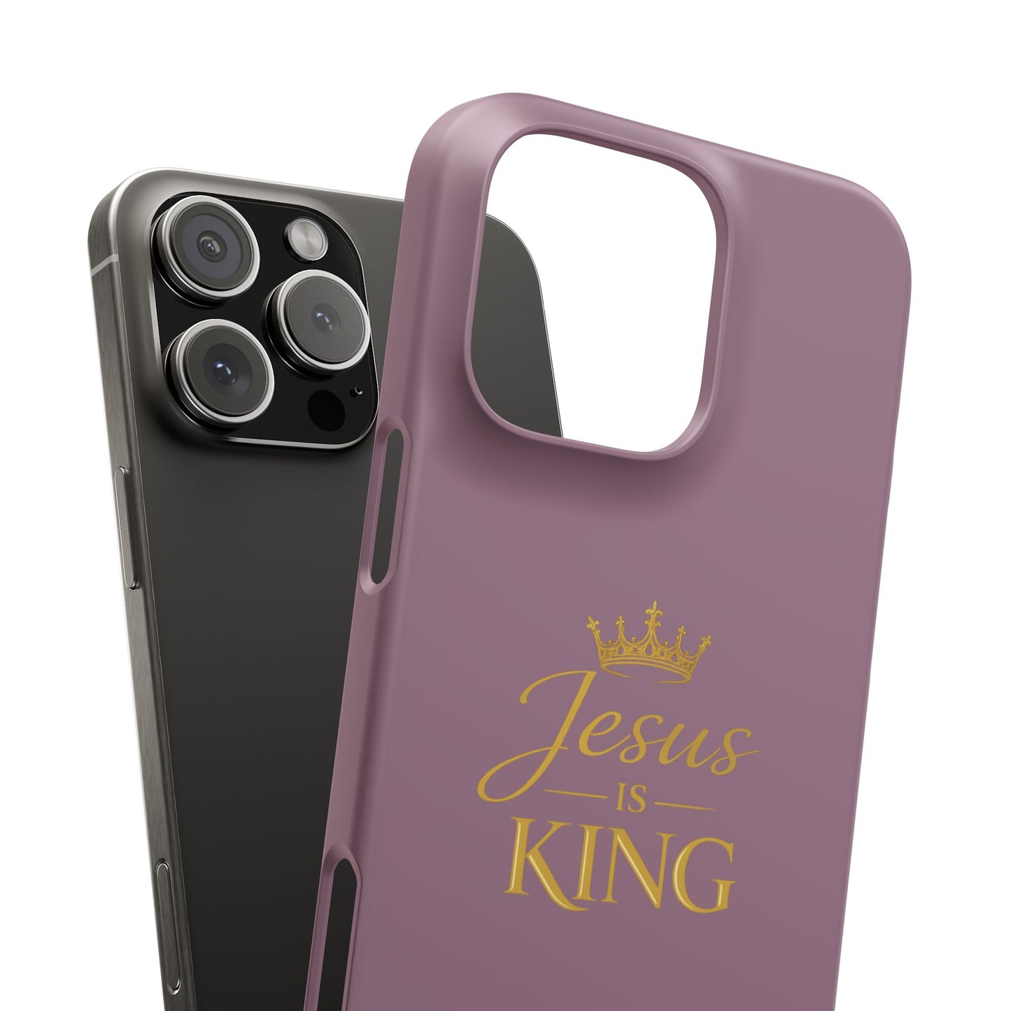 Jesus Is King — Pink  Phone Case with Gold Crown