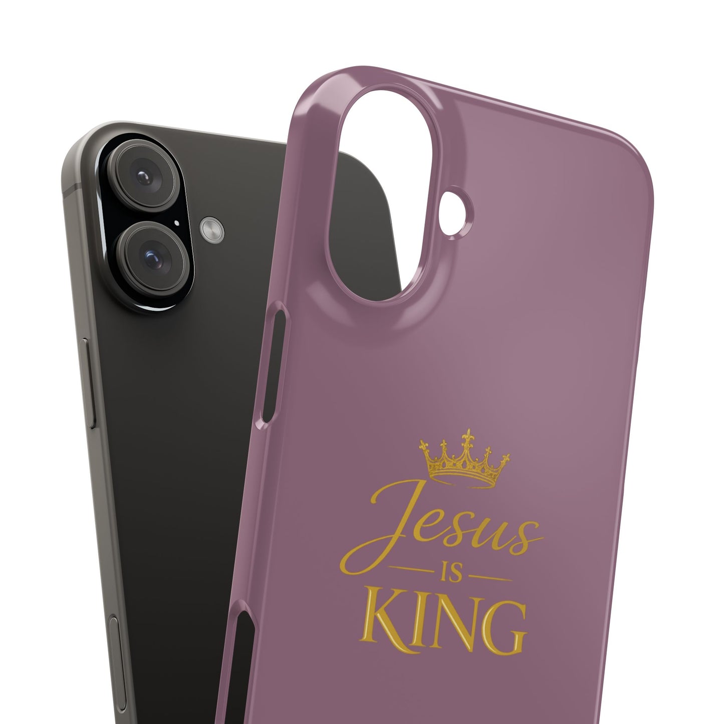 Jesus Is King — Pink  Phone Case with Gold Crown