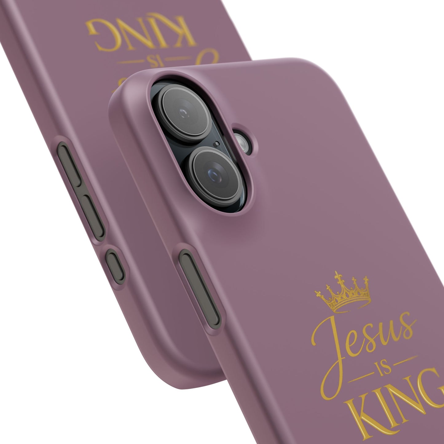 Jesus Is King — Pink  Phone Case with Gold Crown