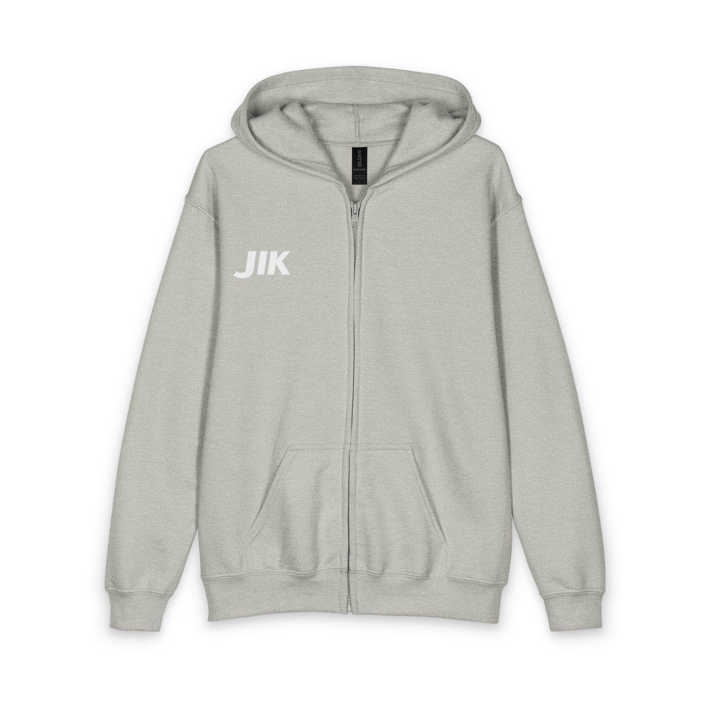 Youth Zip Hoodie — "Jesus Is King" Vertical Cross Design