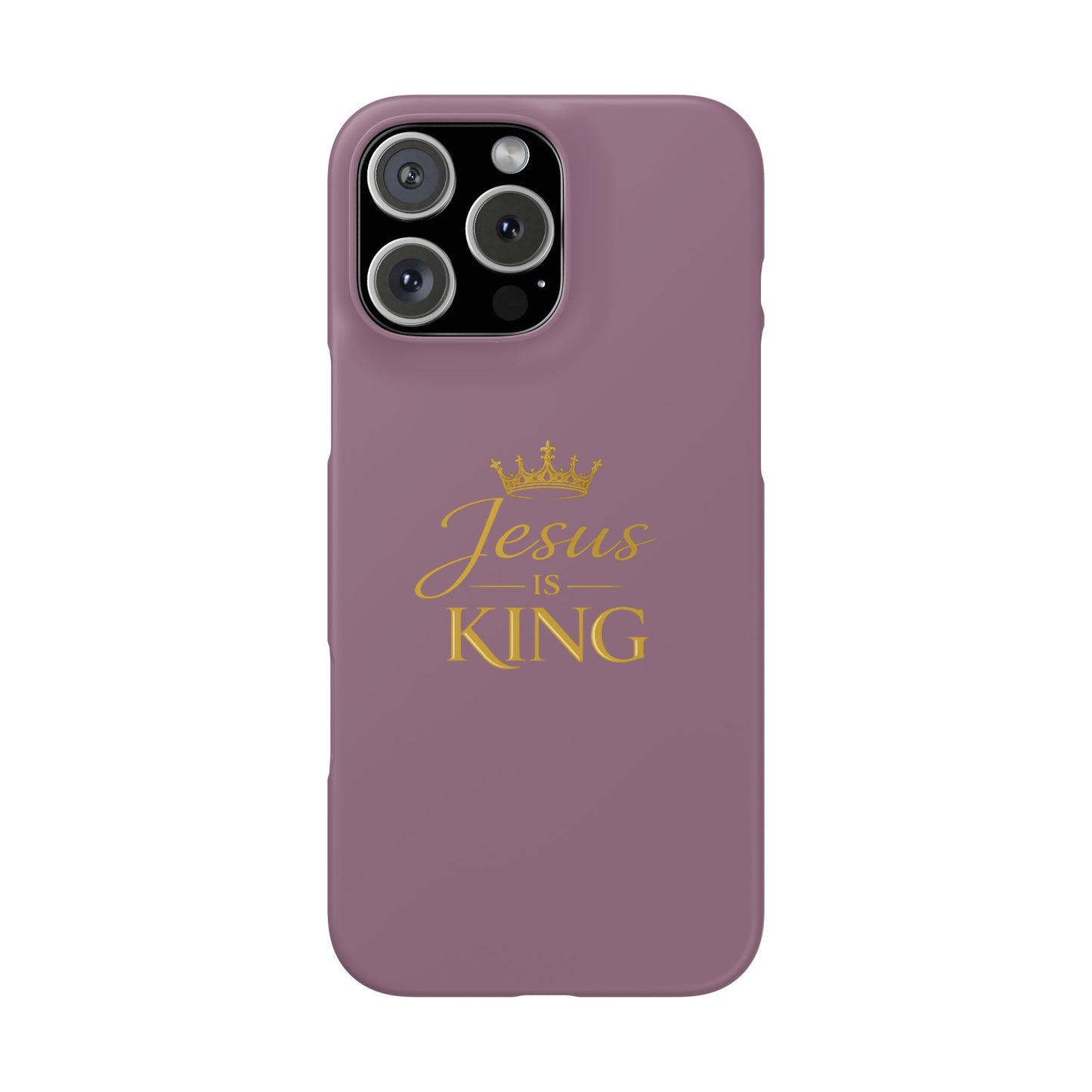 Jesus Is King — Pink  Phone Case with Gold Crown