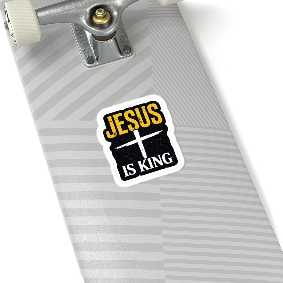 Jesus Is King Sticker — cross decal