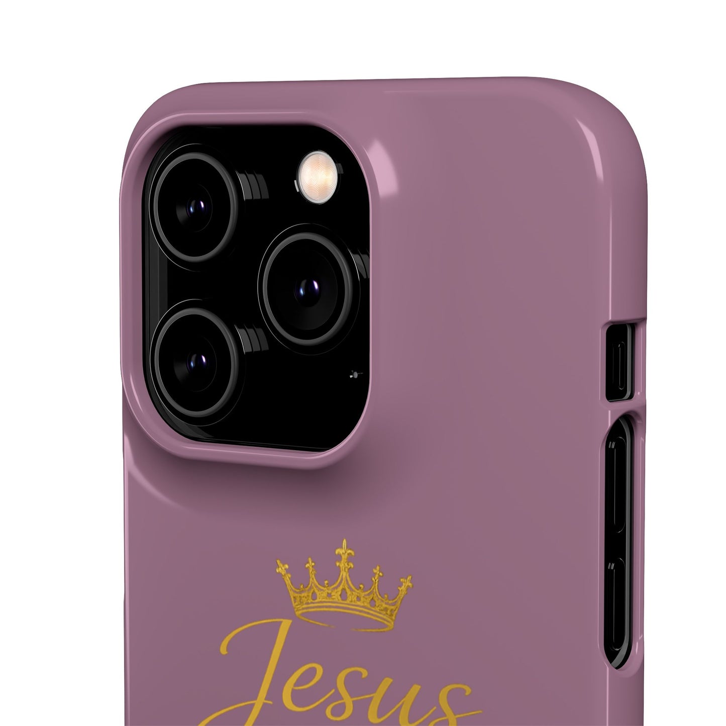 Jesus Is King — Pink  Phone Case with Gold Crown