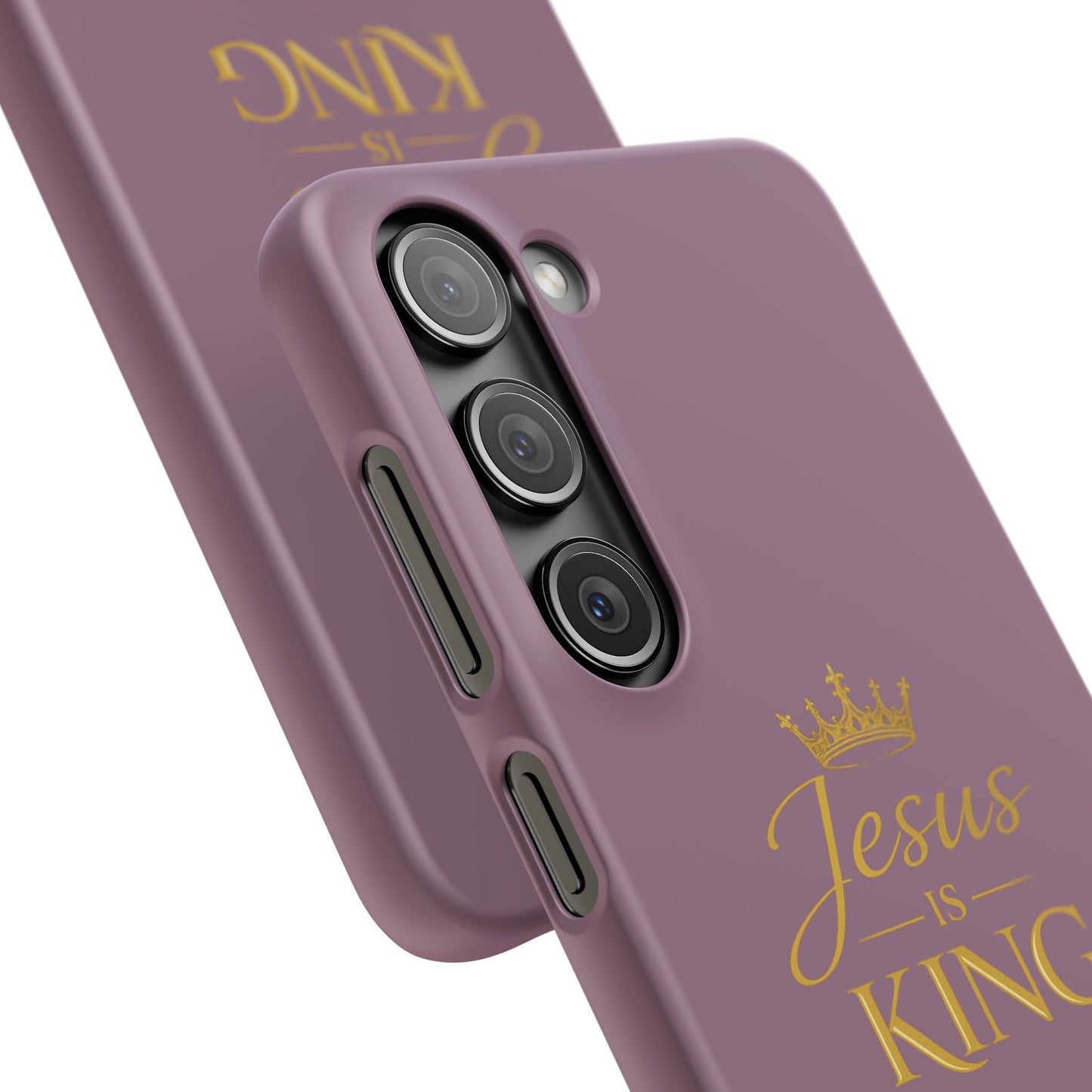 Jesus Is King — Pink  Phone Case with Gold Crown