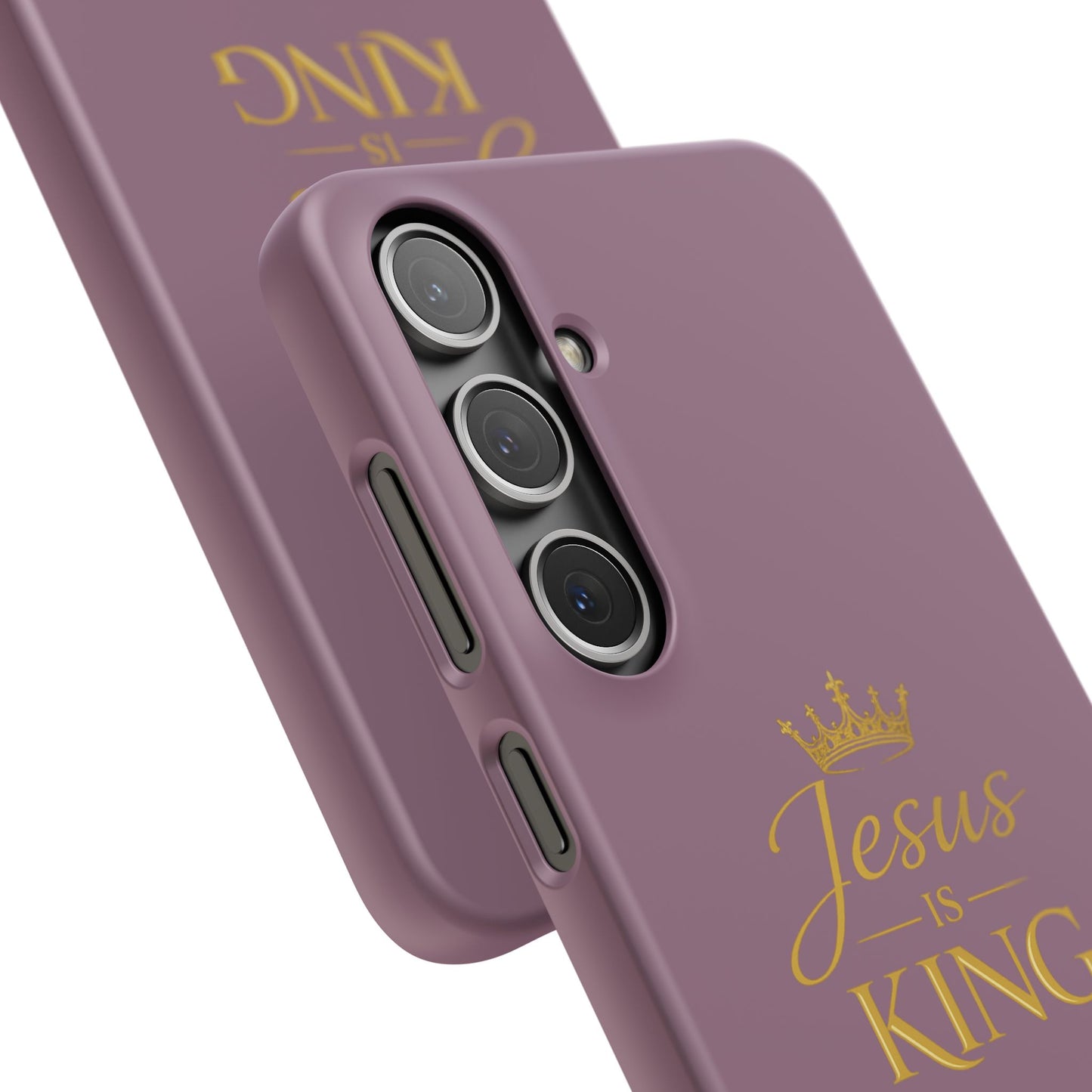 Jesus Is King — Pink  Phone Case with Gold Crown