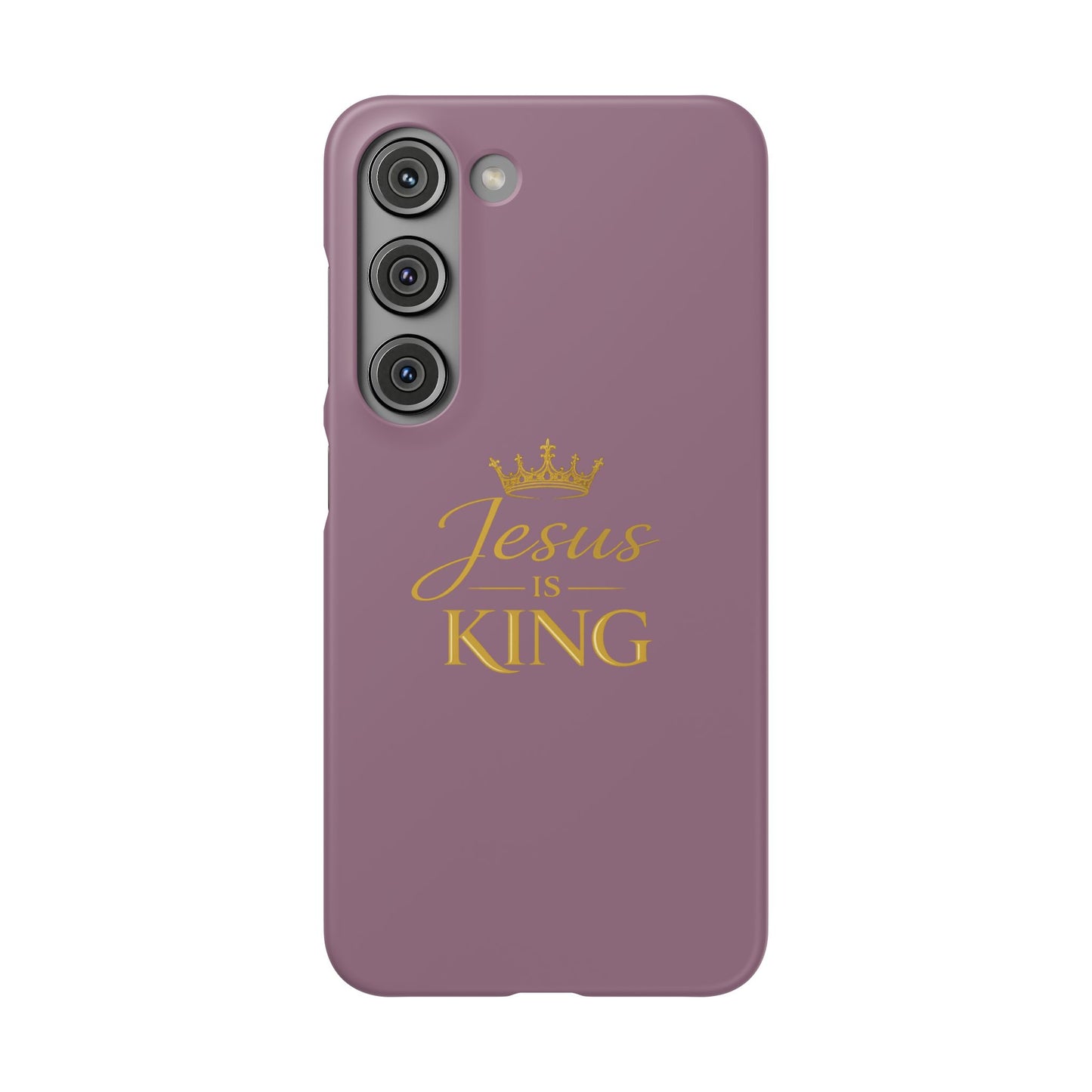 Jesus Is King — Pink  Phone Case with Gold Crown