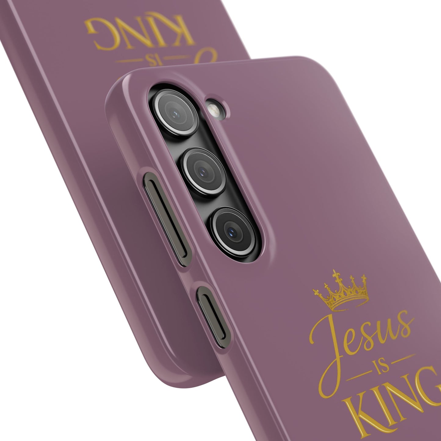 Jesus Is King — Pink  Phone Case with Gold Crown