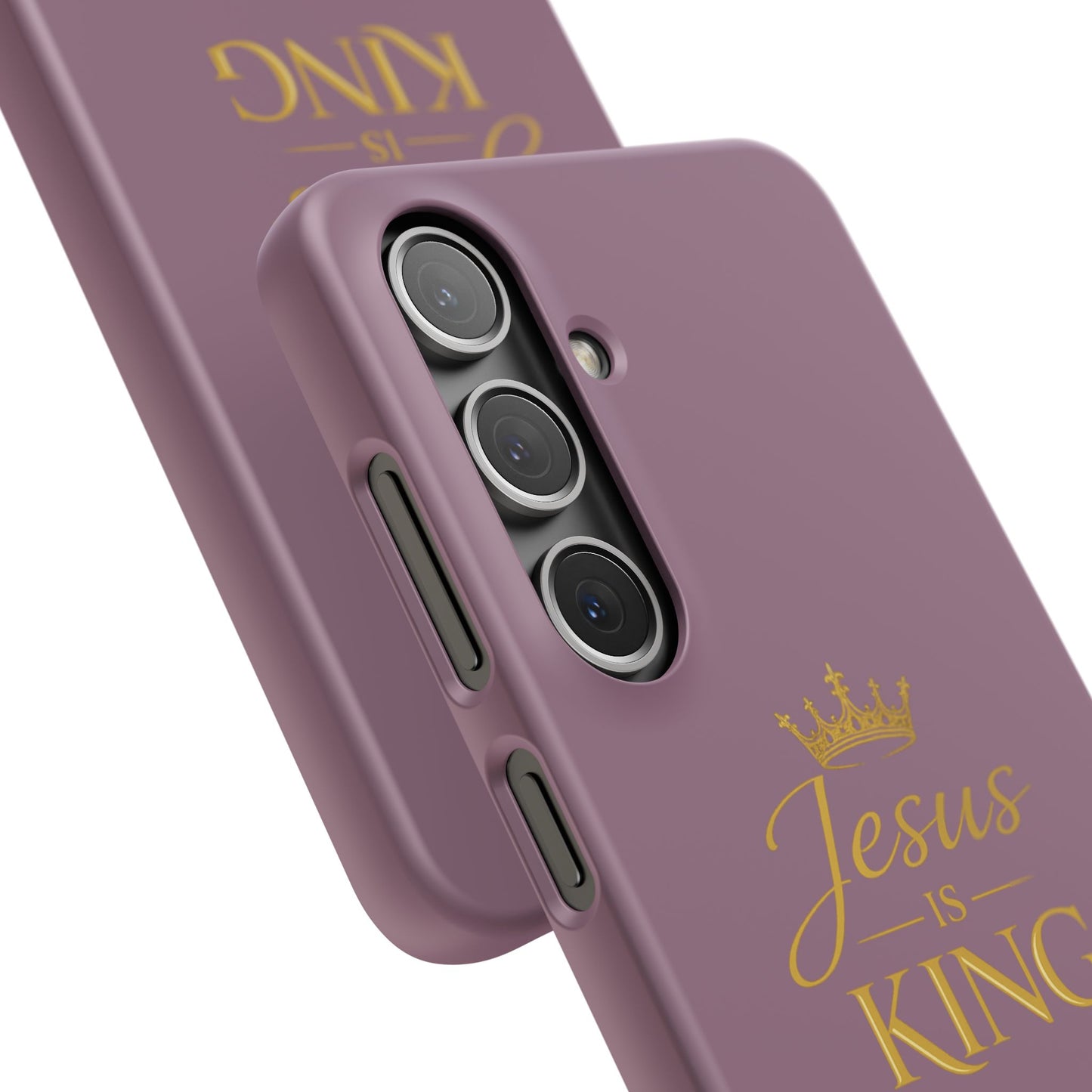 Jesus Is King — Pink  Phone Case with Gold Crown