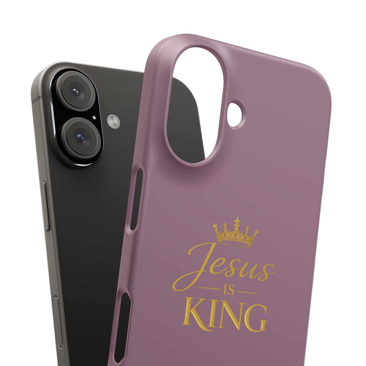 Jesus Is King — Pink  Phone Case with Gold Crown