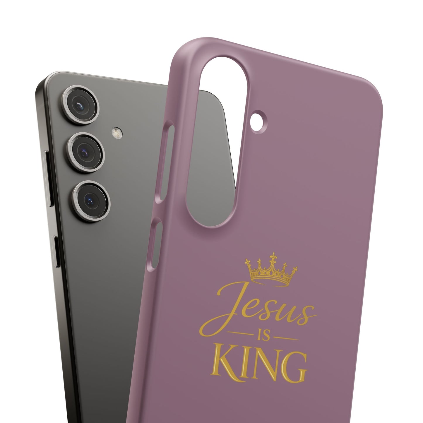 Jesus Is King — Pink  Phone Case with Gold Crown