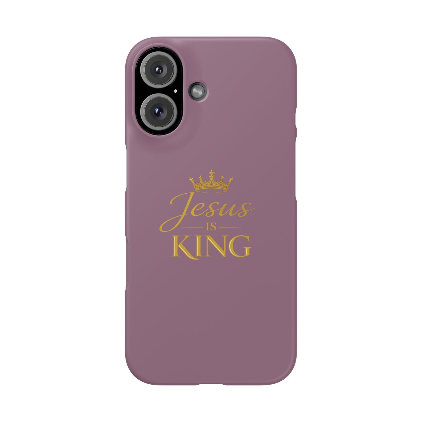 Jesus Is King — Pink  Phone Case with Gold Crown