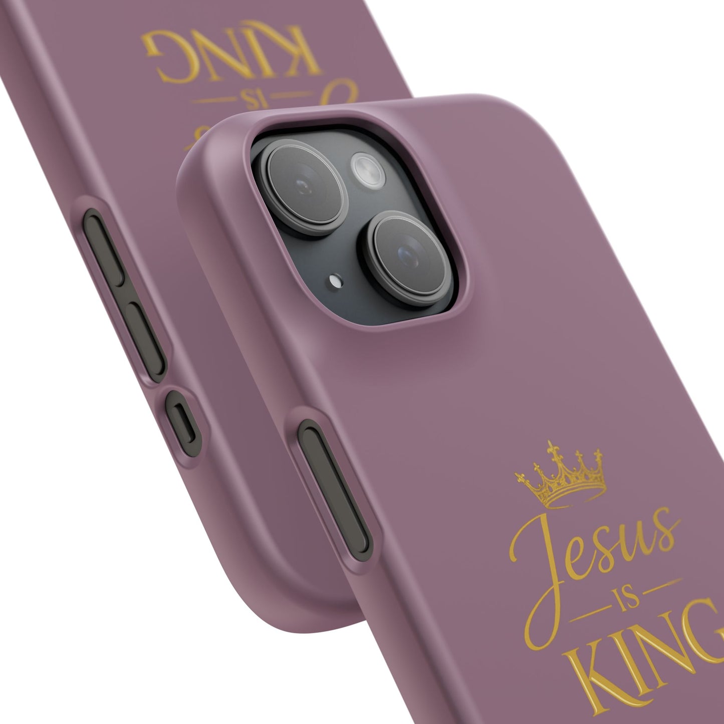 Jesus Is King — Pink  Phone Case with Gold Crown