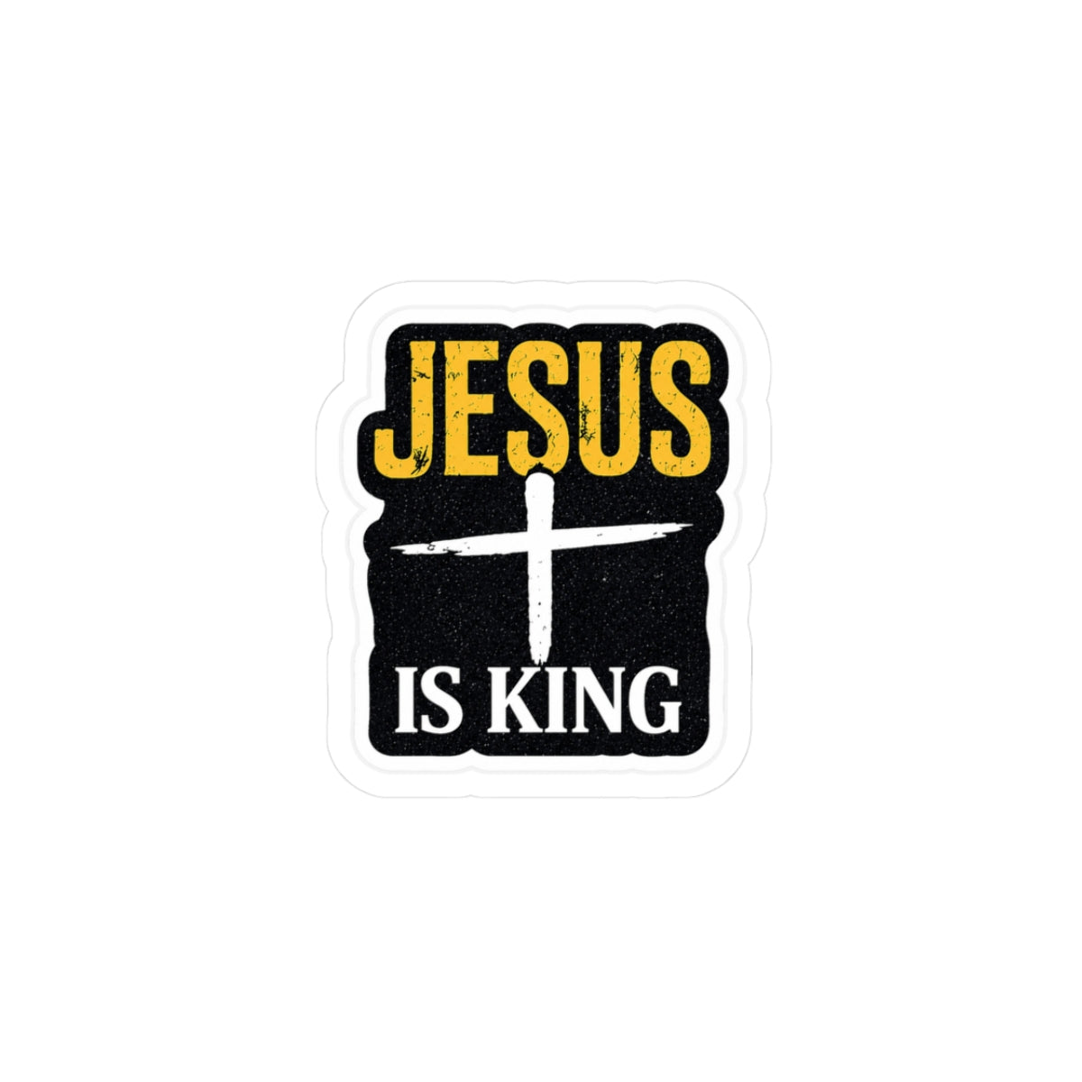 Jesus Is King Sticker — cross decal