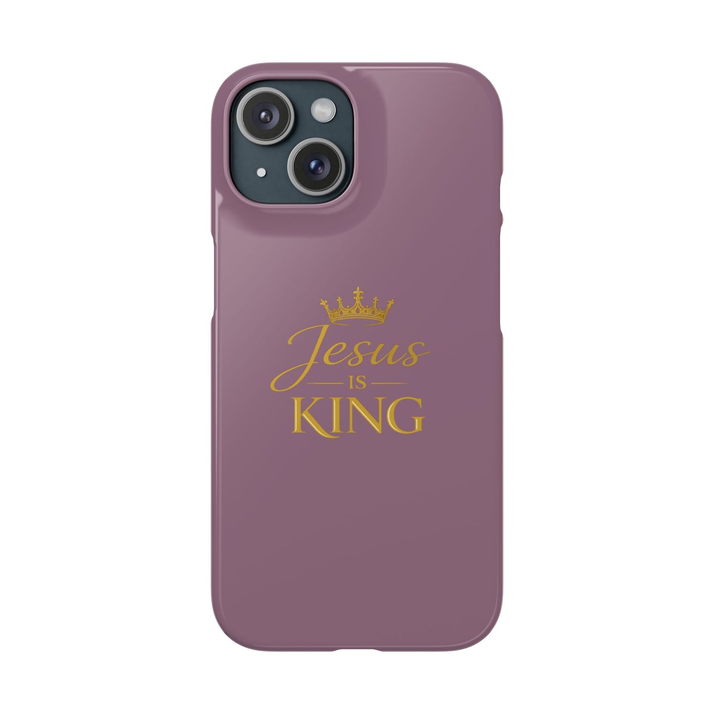 Jesus Is King — Pink  Phone Case with Gold Crown