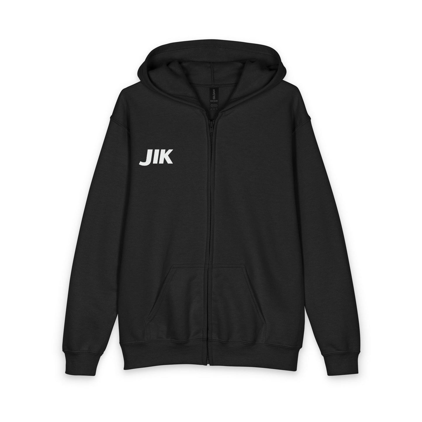 Youth Zip Hoodie — "Jesus Is King" Vertical Cross Design