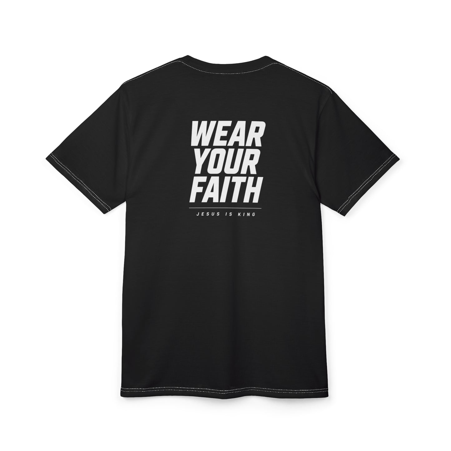 JIK Striped Logo Tee — Retro Athletic Black T‑Shirt