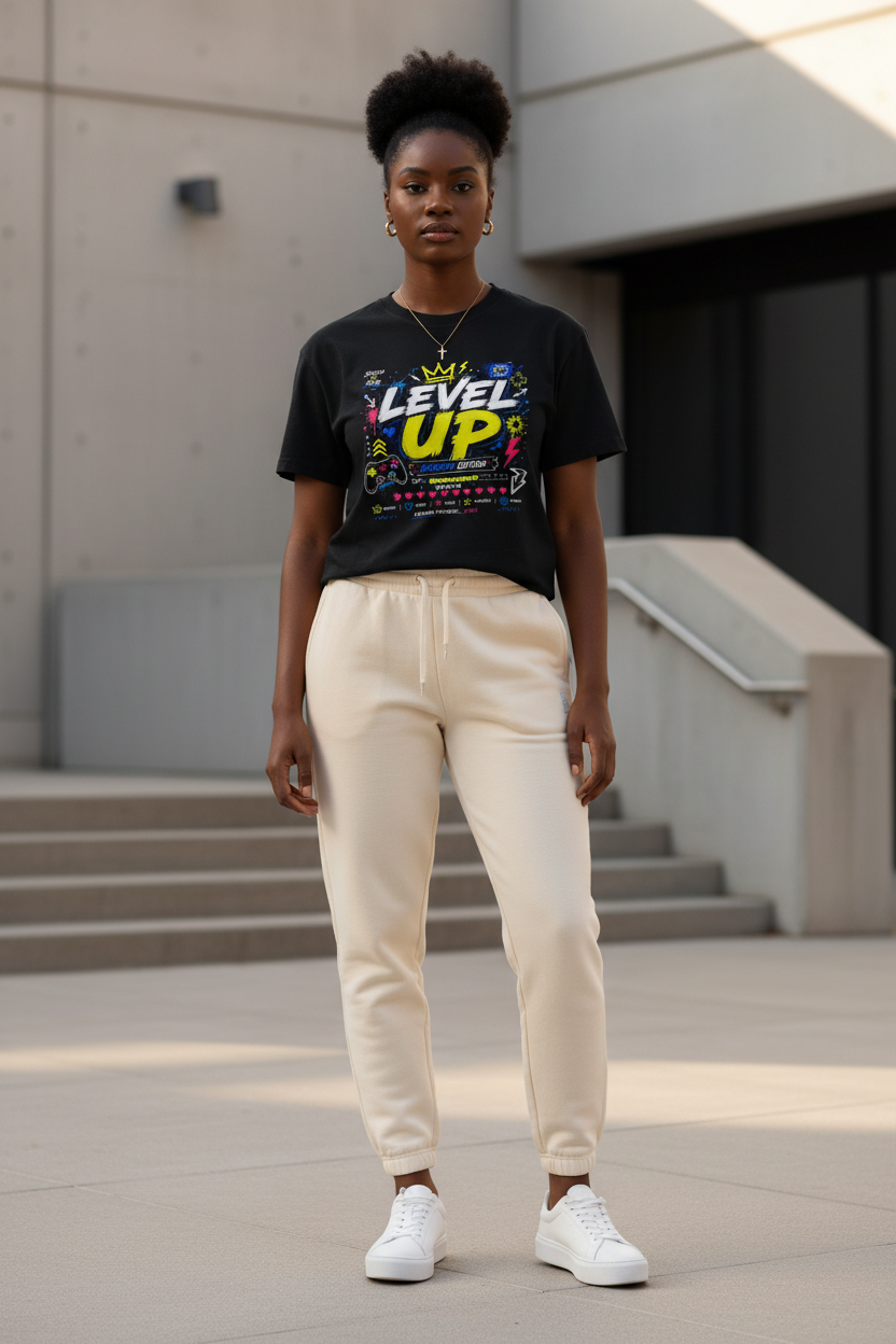 JIK Level Up Retro Boxy Tee