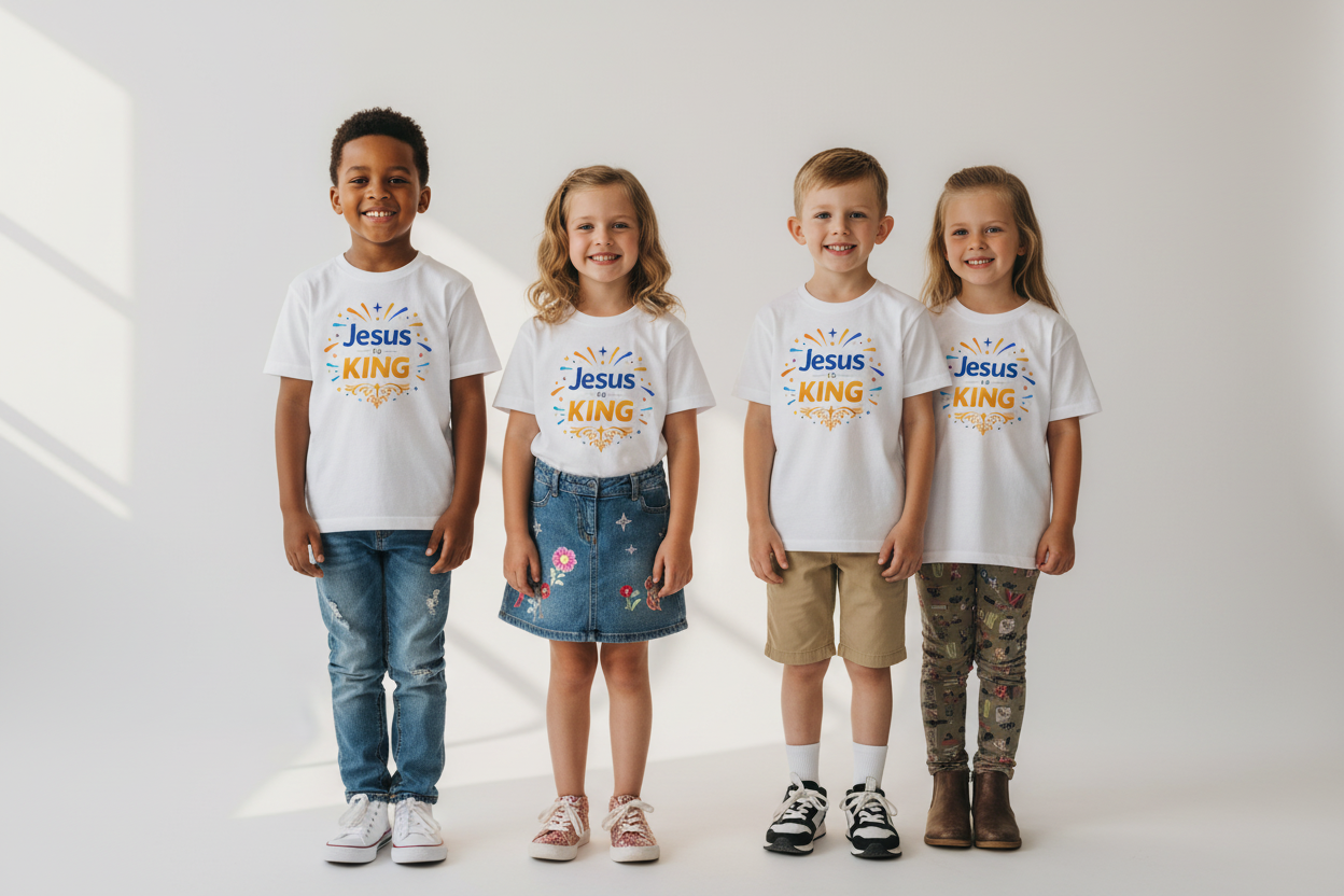 Joy Burst “Jesus Is King” — Kids Tee