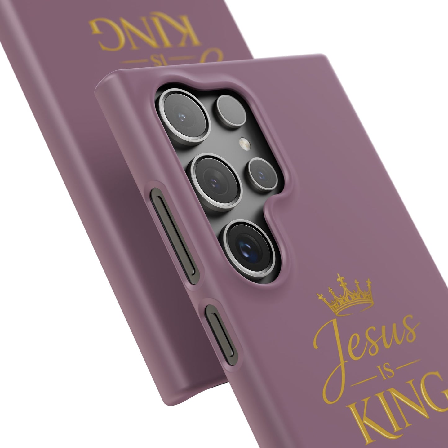 Jesus Is King — Pink  Phone Case with Gold Crown