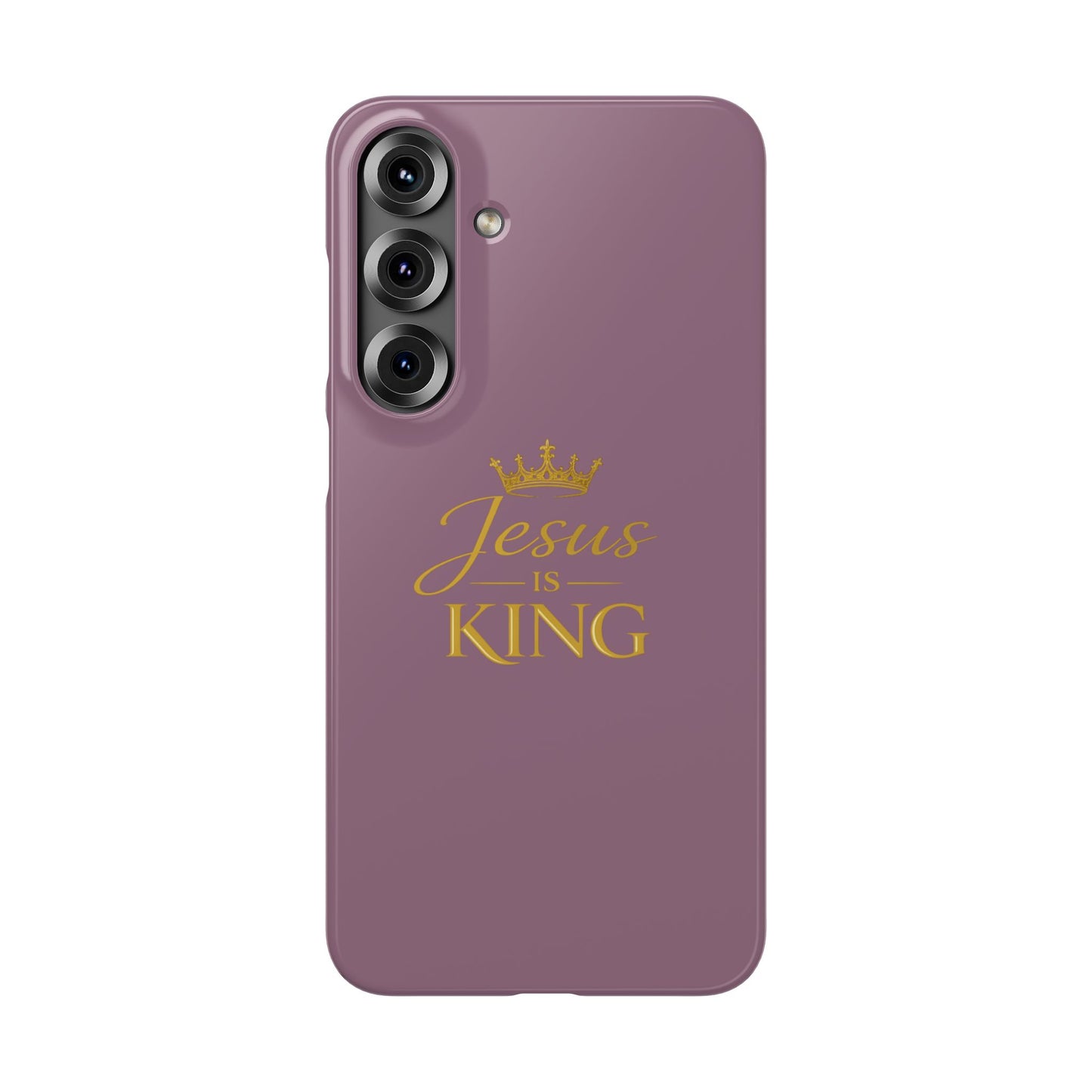 Jesus Is King — Pink  Phone Case with Gold Crown