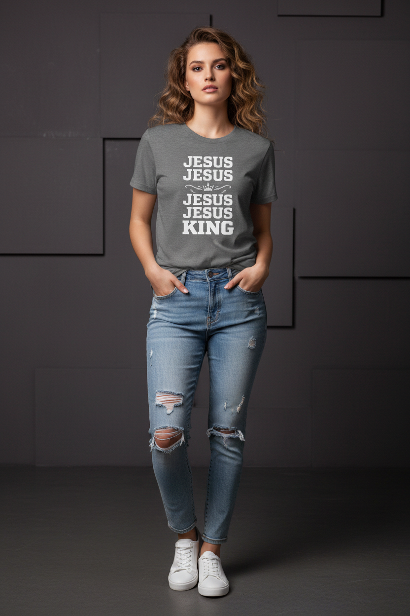 Jesus is  King Bella Canva — Echo Jesus Solid Tee