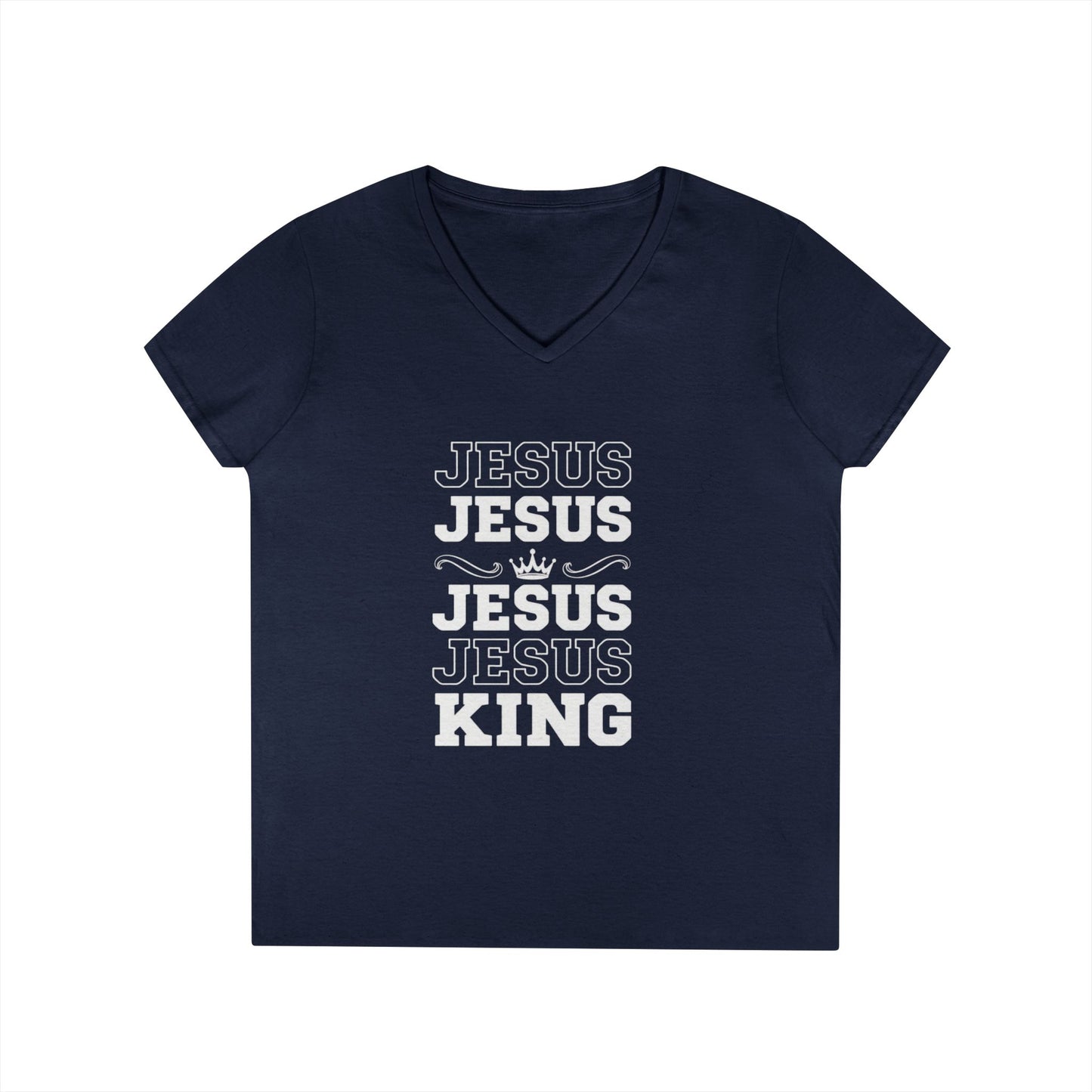 Echo His Name – V-Neck Ladies Tee
