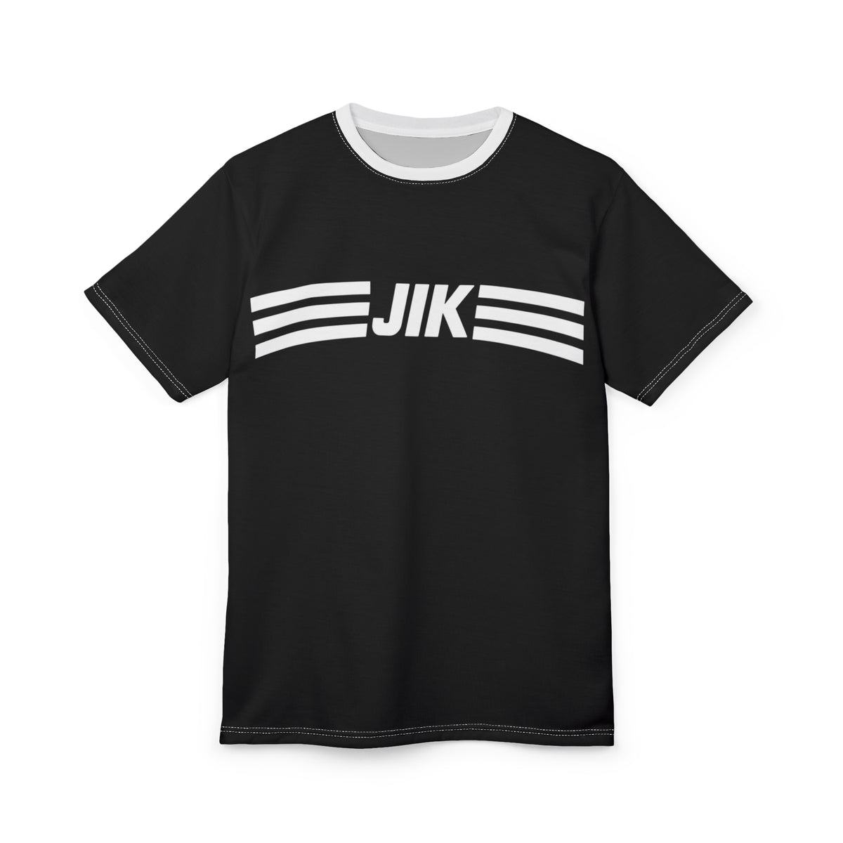 JIK Striped Logo—  Men's Retro black Tee